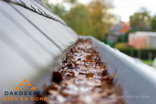 Verstopte dakgoot met bladeren schoonmaken in Beek en Donk Verstopte dakgoot met bladeren schoonmaken in Beek en Donk